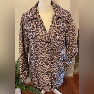 Weather Tamer Rain Coat Sz S-M Leopard Animal Print EUC